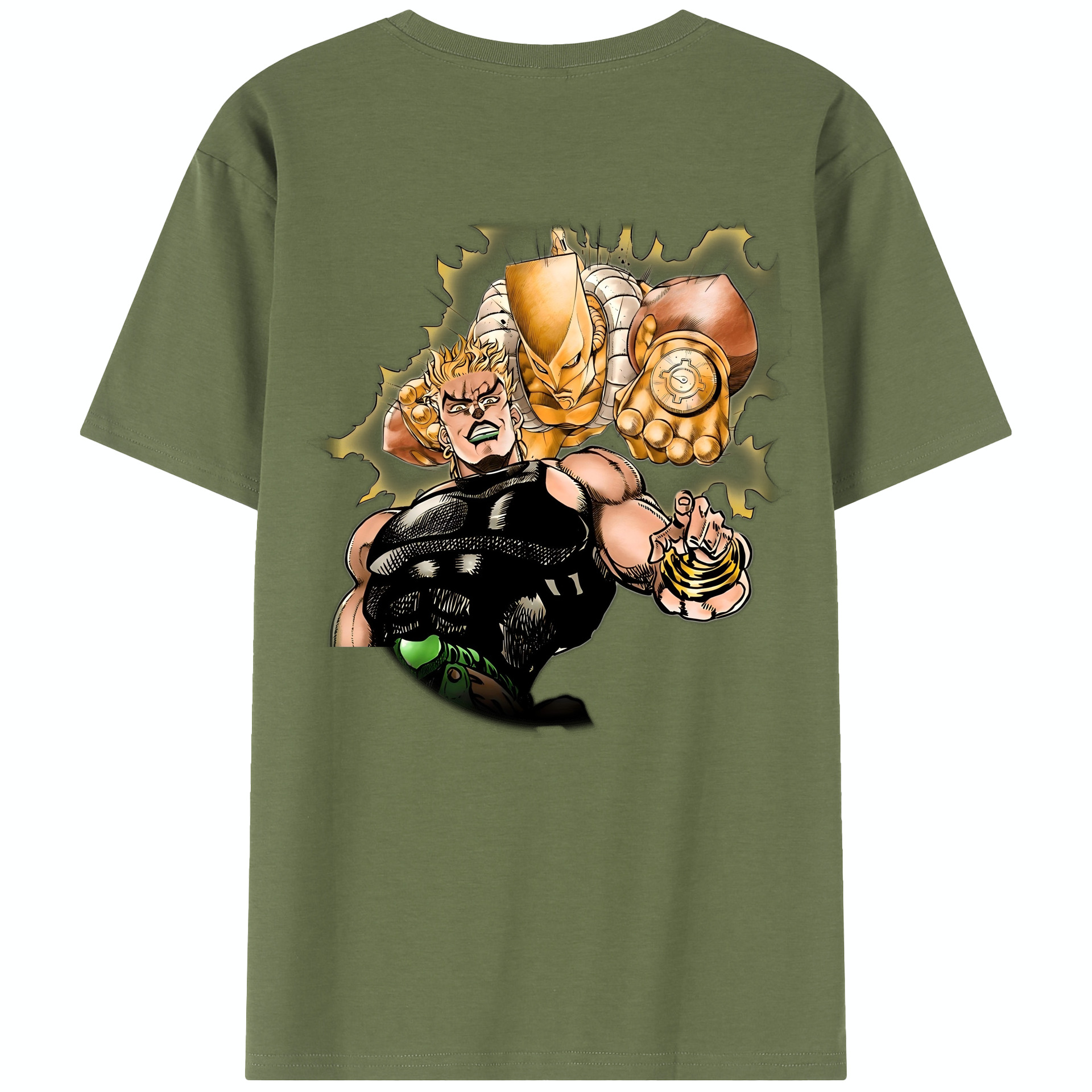 （画像用） ジョジョの奇妙な冒険 ディオ?ブランドー JoJo's Bizarre Adventure Dio Brando 綿100％半袖Tシャツ（背面プリント）